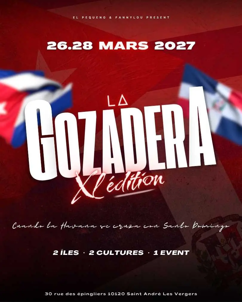 Affiche du festival La Gozadera XL de l'école de danse Latinea à Troyes