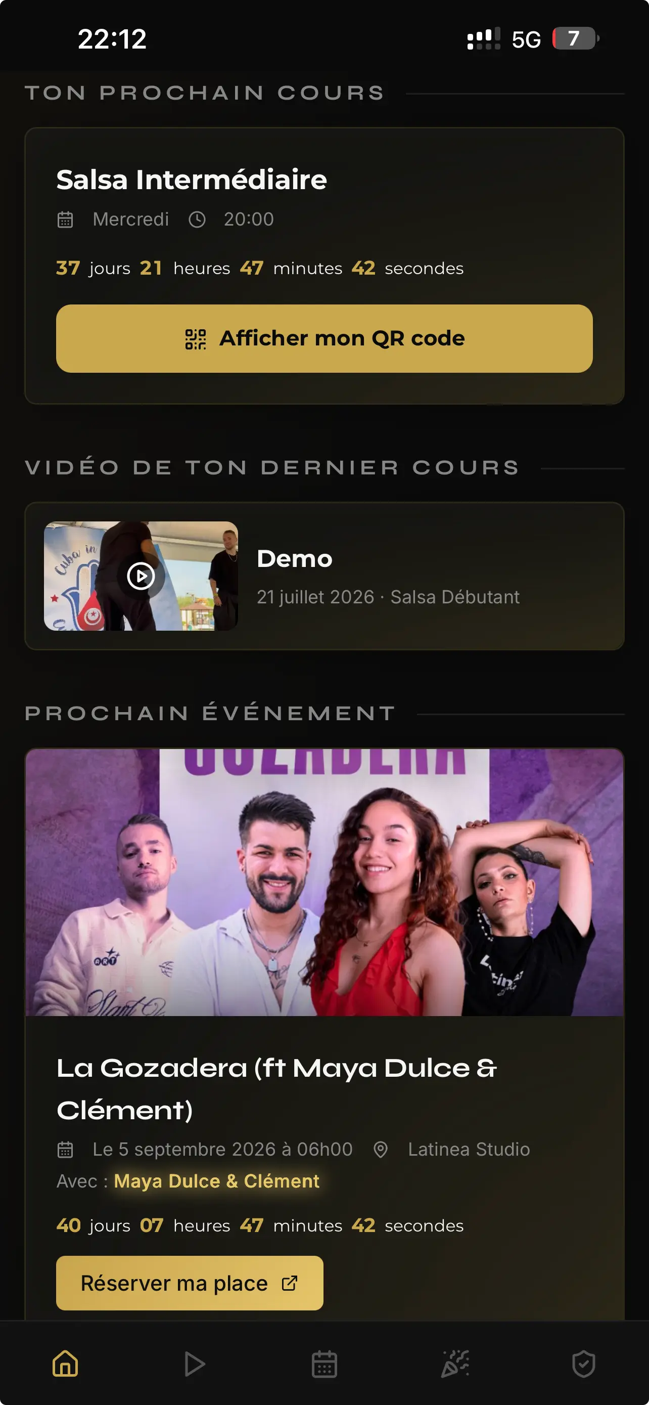L'application élèves Latinea affichée sur un téléphone